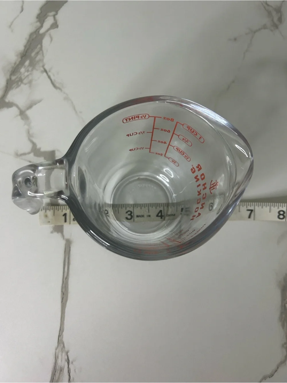 Anchor Hocking Clear Glass Measuring Cup with Red Markings
